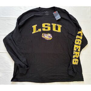 New! Men's‎ Fanatics 3XL Black Long Sleeve Shirt LSU Tigers With Logo
